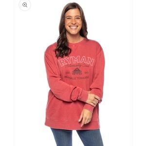 Ryman Crewneck Sweatshirt XL Red Nashville Tennessee